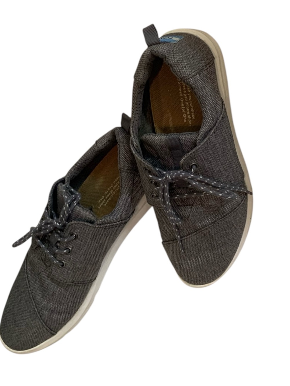 TOMS Del Rey Cloth Gray Lace Up Sneaker Size 8